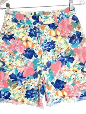 Vintage 90s Bongo Floral Jean Shorts Womens Size 9 High-Waisted Denim Cut-Offs J